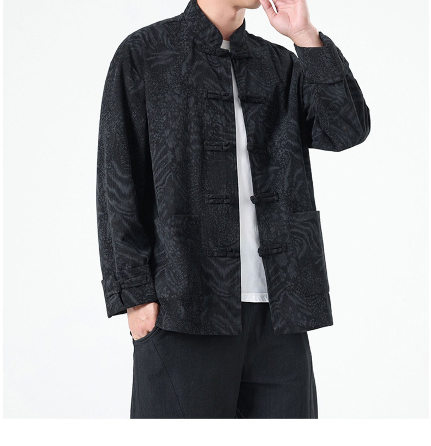 Mens Chinese Hanfu Tang Suit Retro Ancient Style National Top