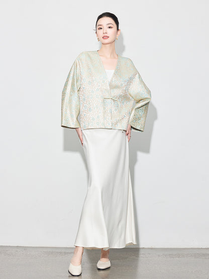 Stylish Autumn Jacquard Collar Blouse for Women