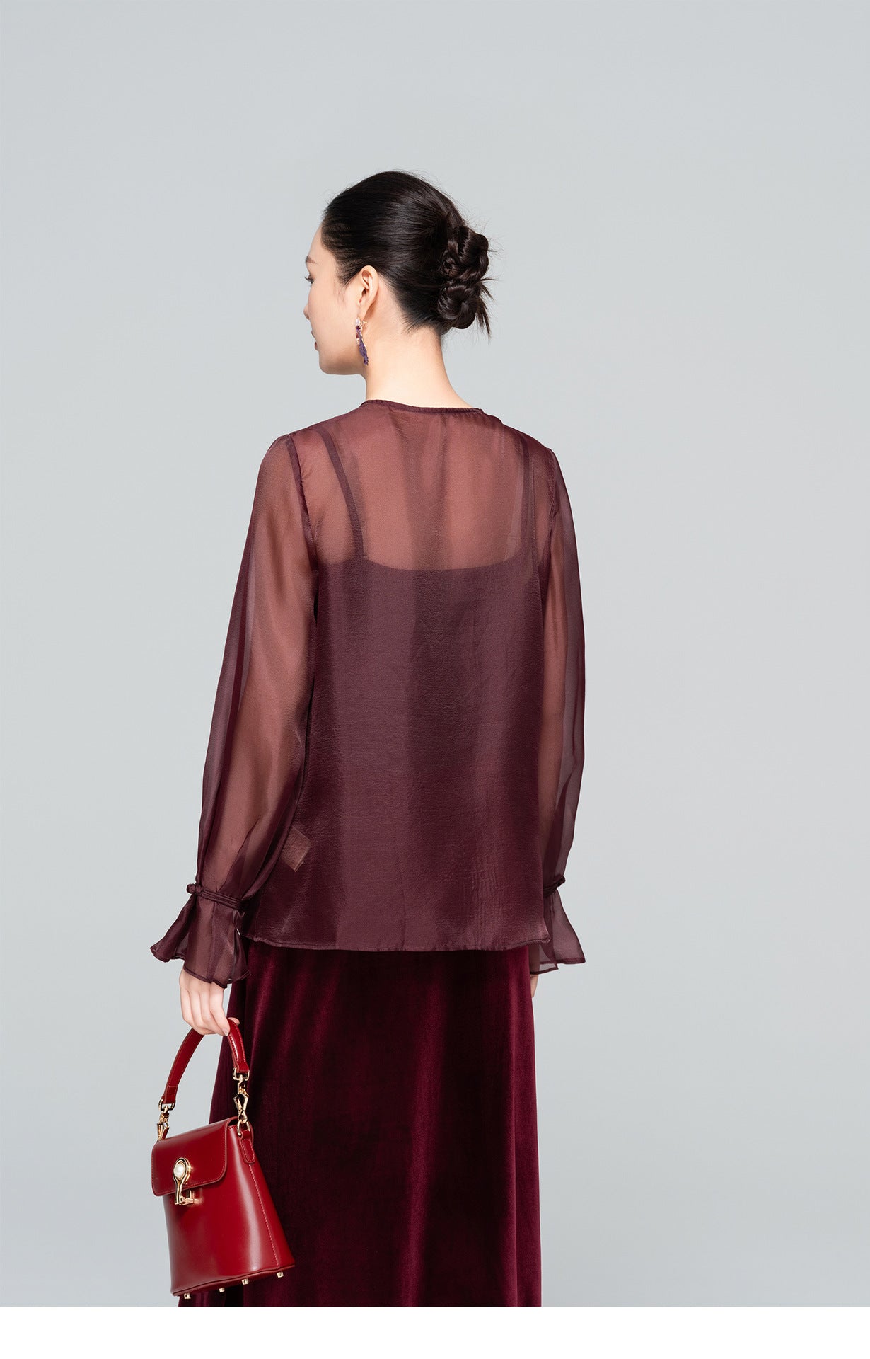 High-End Lightweight Flared Sleeve Blouse for Women