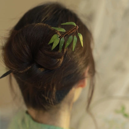 Bamboo Leaf Hairpin | New Chinese Style Tassel Hair Accessory for Women