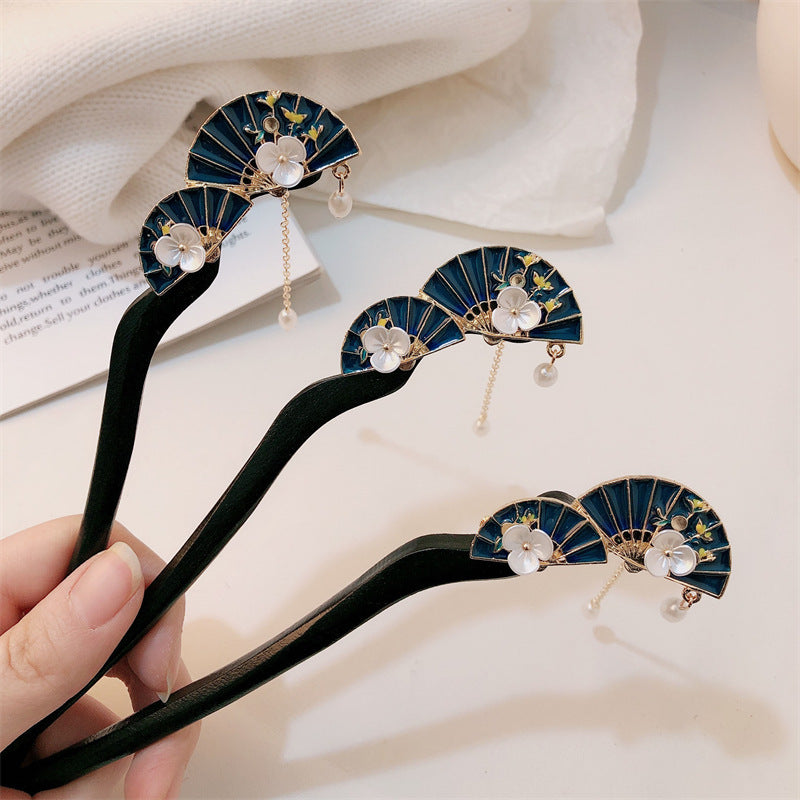Ancient Style Fan Shaped Hairpin Hair Accessory Women Hanfu Hair Ornament