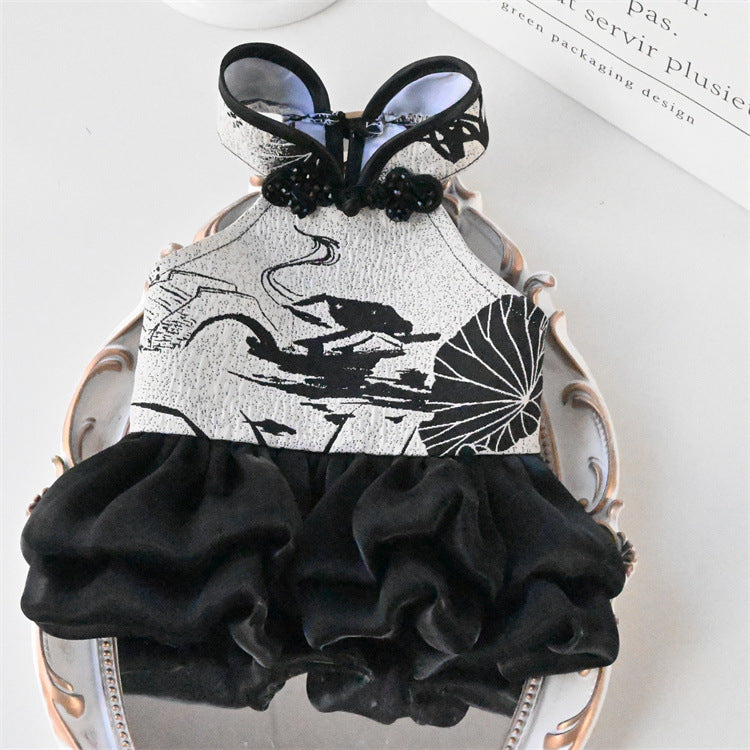 Chinese Style Pet Cheongsam Princess Style Tang Suit Dog Cat Dress Teddy Bichon Clothes
