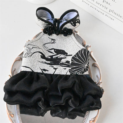 Chinese Style Pet Cheongsam Princess Style Tang Suit Dog Cat Dress Teddy Bichon Clothes