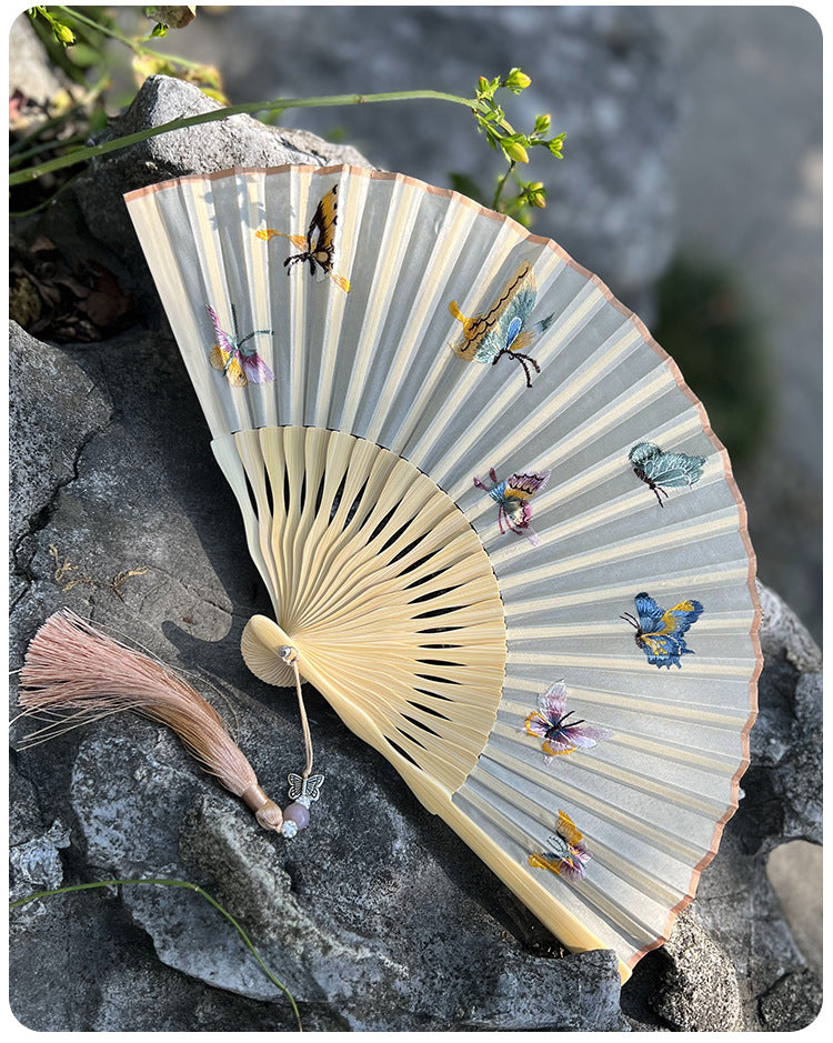 Handmade Suzhou Embroidery Folding Fan — Chinese Style Craft Gift