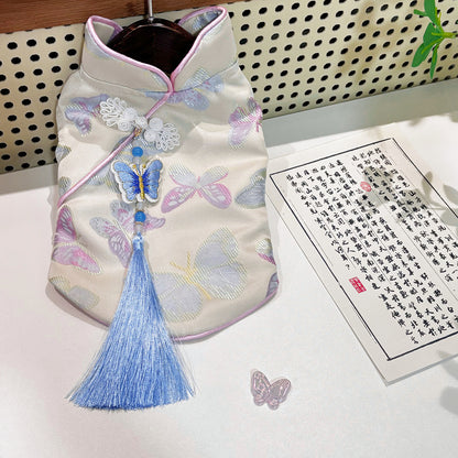 New Chinese Style Autumn Winter Pet Cheongsam for Small Medium Dogs