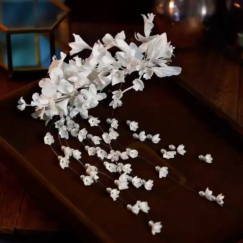 Lily of the Valley Tassel Hair Clip Chinese Bridal Vintage Hairpiece