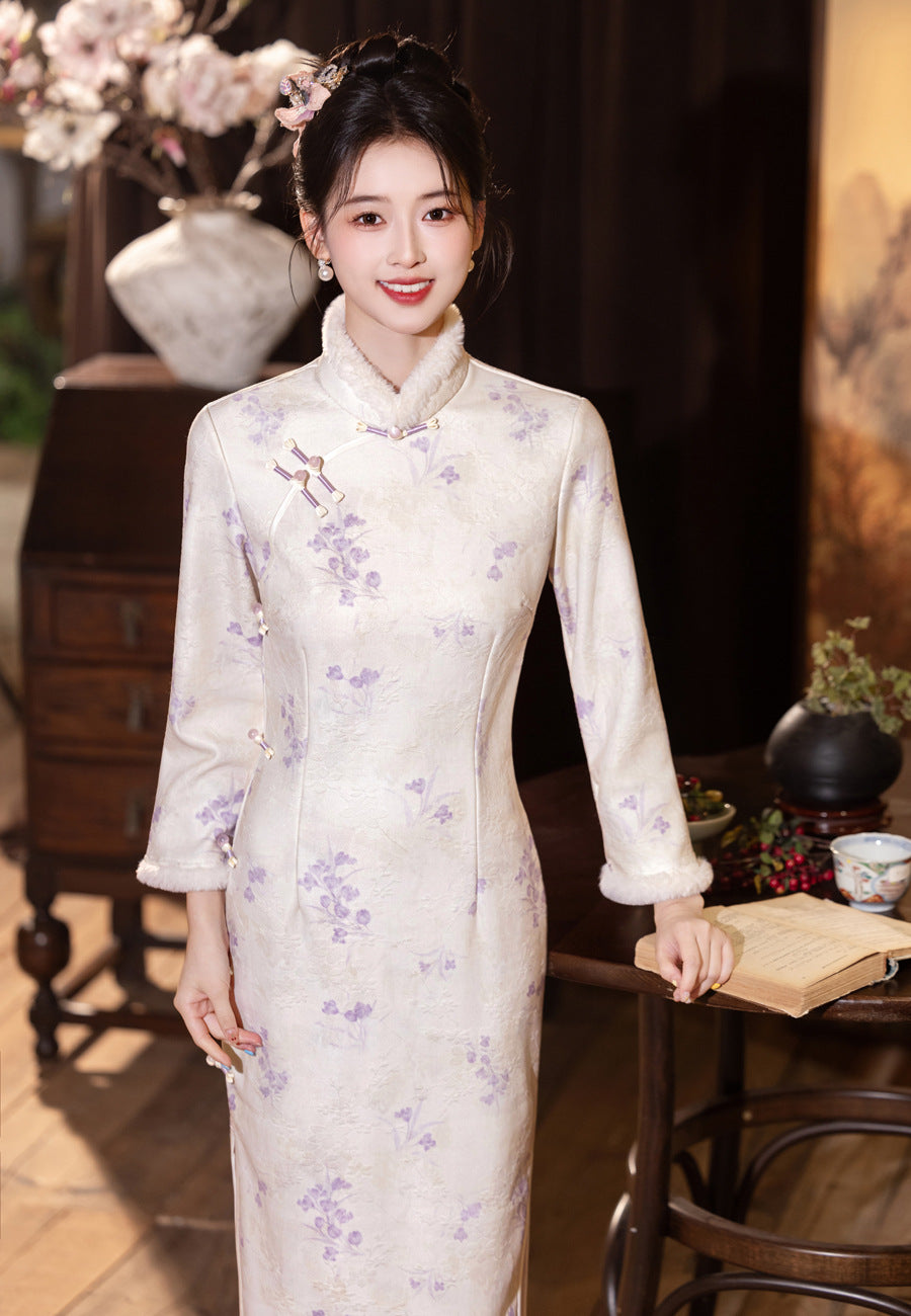 Elegant Improved Qipao – New Chinese Gentle Retro Winter Style