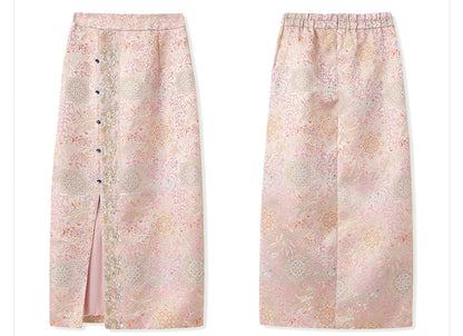 Elegant Beaded Asymmetrical Vest & High Waist Skirt Set