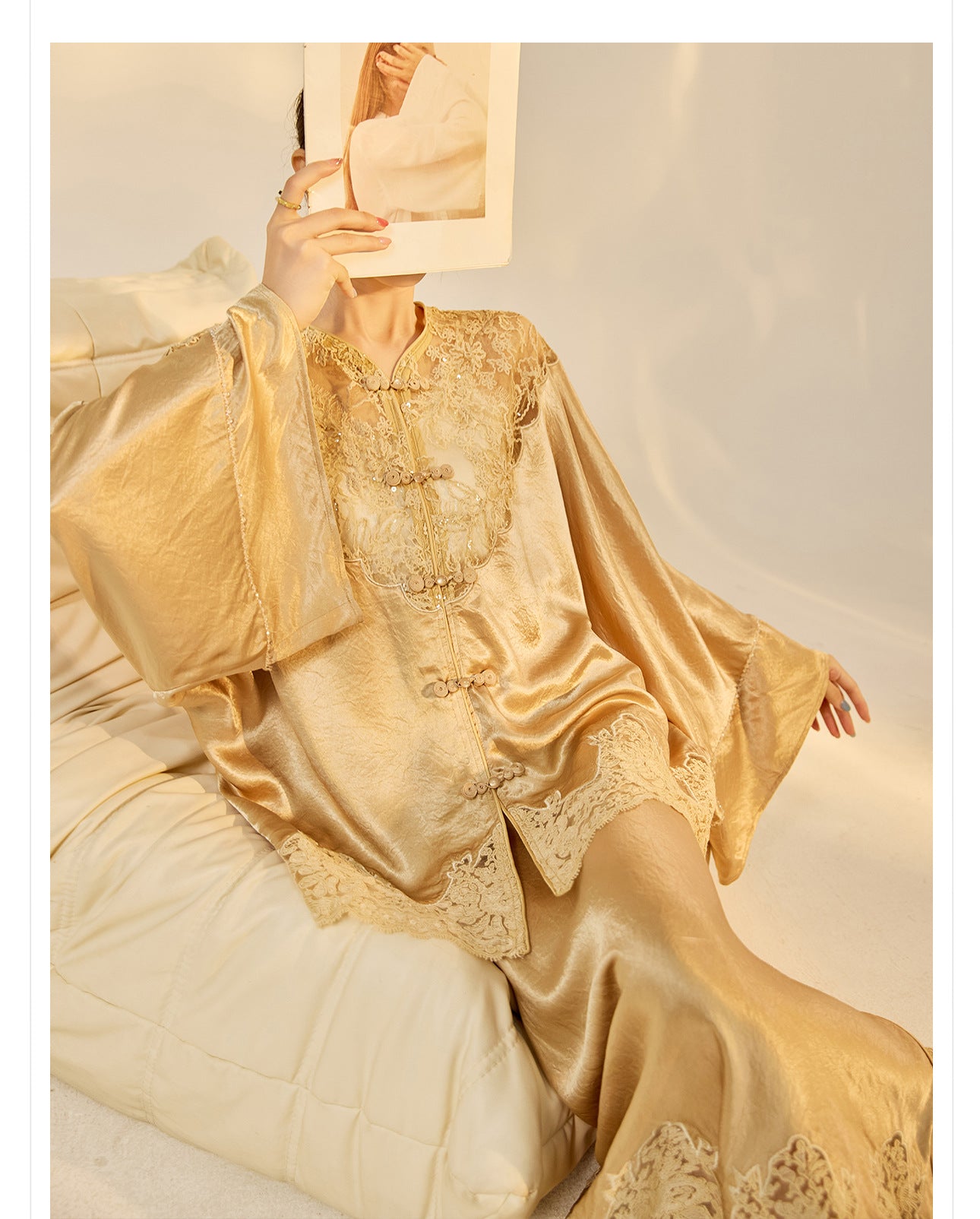 New Chinese Style Embroidered Jacket Skirt Set | Heavy Bead Lace Patchwork