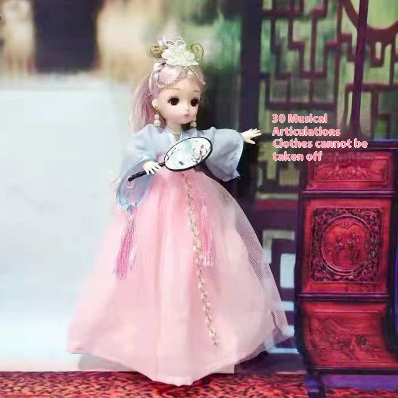Ancient Style Hanfu Music Multi-Joint Cute Baby Light Singing Doll Figurine Girl Gift Children's Toy
