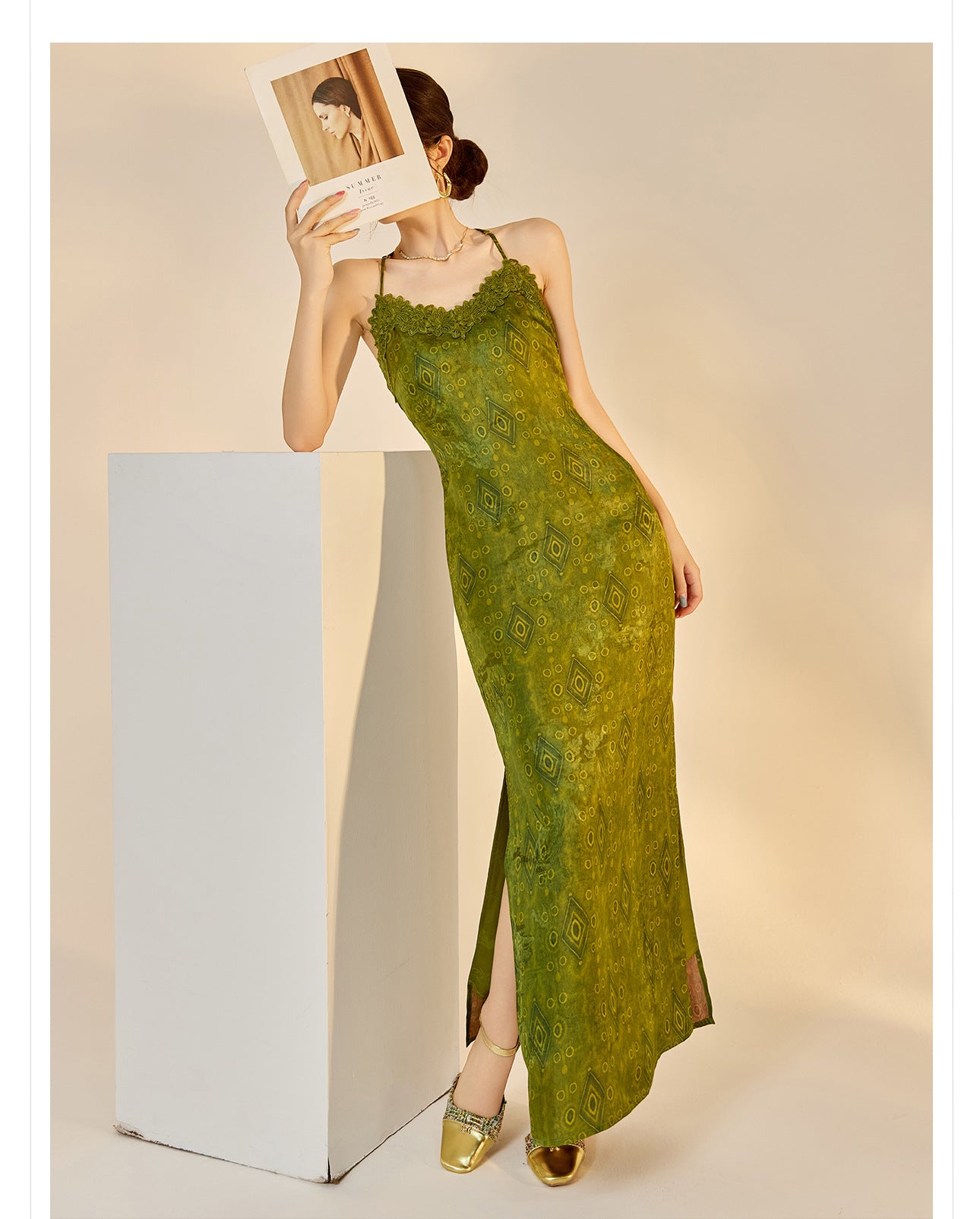 Velvet Burnout Jacket & Printed Cardigan Dress Set for Autumn