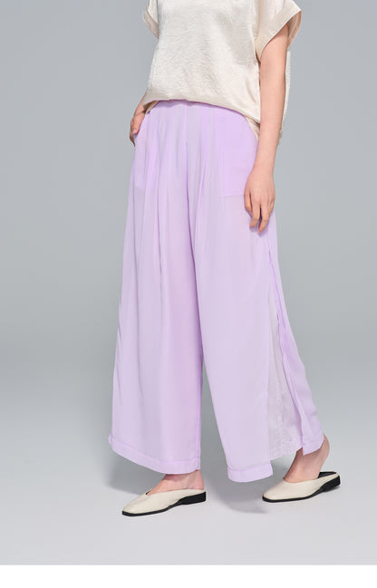 Elegant Slimming Wide-Leg Pants, Draped Design
