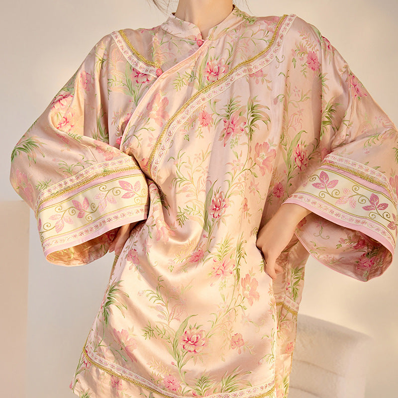 2026 Summer New Chinese Style Printed Rayon Loose Elegant Blouse