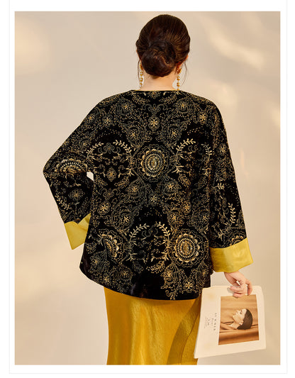 Retro Sequin Embroidered Zen Chinese Style Autumn Jacket