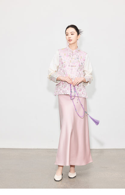 Stylish Retro Jacquard Vest Top for Women