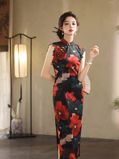 Elegant Youth Cheongsam – Sleeveless Retro High-End Dress