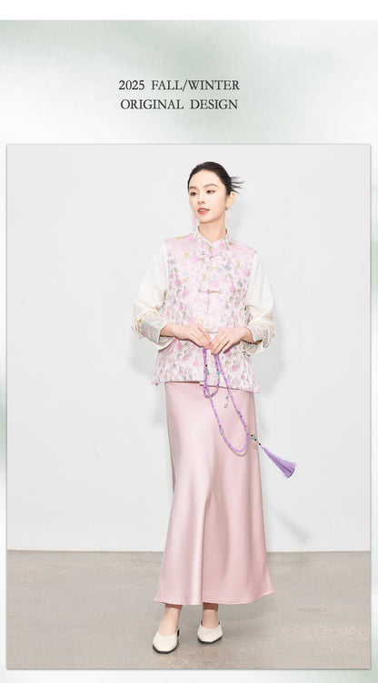 Stylish Retro Jacquard Vest Top for Women