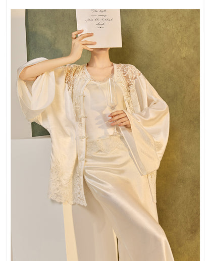 New Chinese Style Embroidered Jacket Skirt Set | Heavy Bead Lace Patchwork