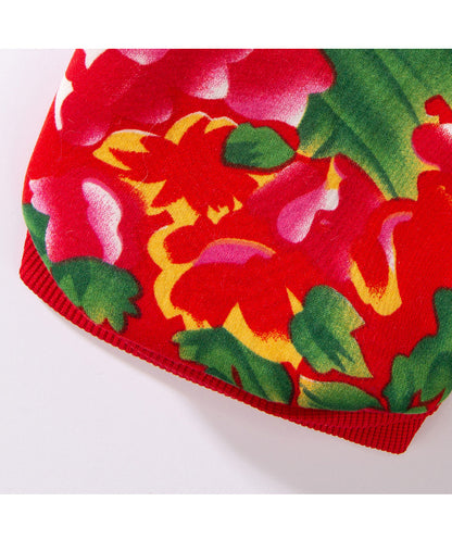 Floral Two-Leg Warm Pet Coat Small Dog Cat Autumn Winter Jacket