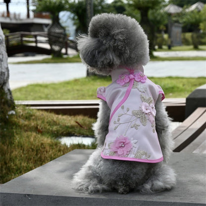 New Chinese Style Pet Cheongsam for Cats and Dogs Spring Summer