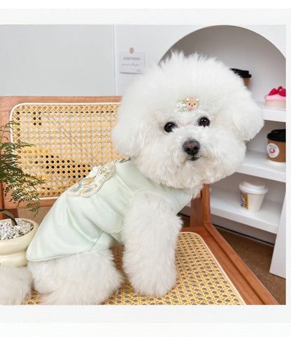 Spring Summer Pet Chinese Style Embroidered Vest for Dogs and Cats