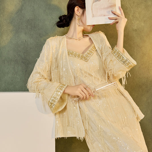 Autumn High-End Embroidered Tassel Cardigan | New Chinese Style Top