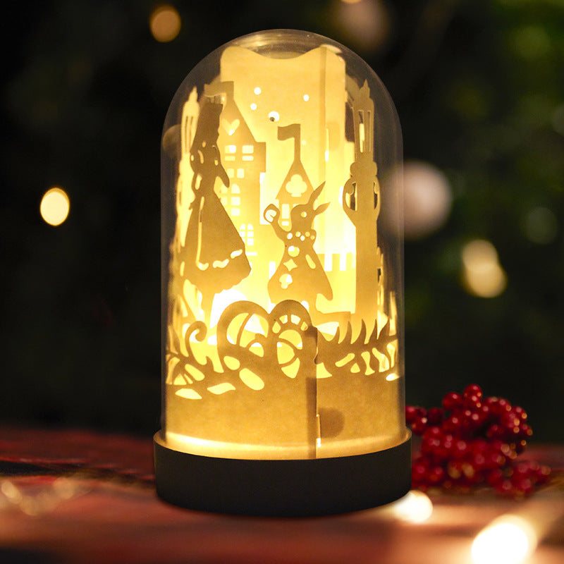 DIY 3D Paper Carving Lamp Handmade Panoramic Night Light