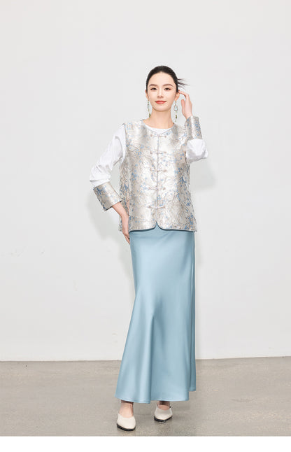 High-End Chinese Fashion Jacquard Vest Top
