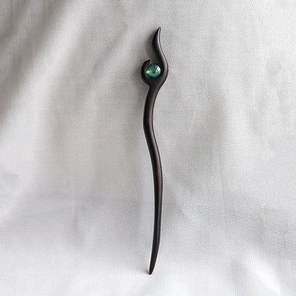 Ancient Style Hanfu Hairpin Travel Versatile Green Beads Ebony Hairpin