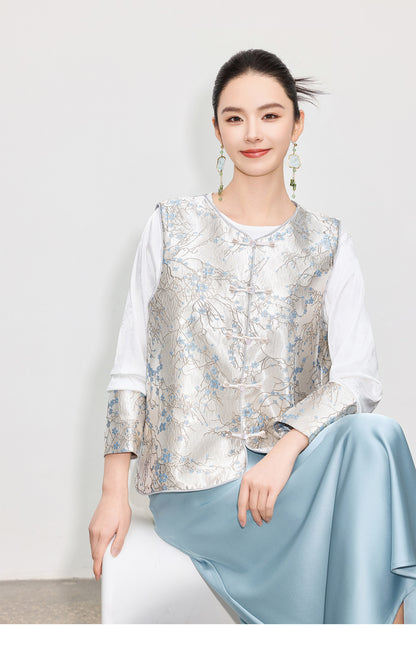 High-End Chinese Fashion Jacquard Vest Top