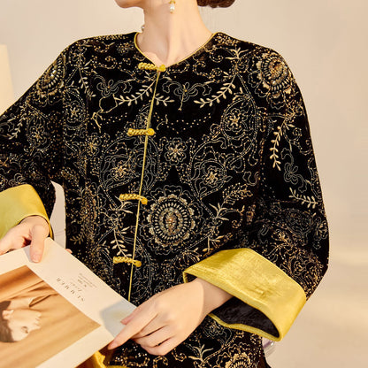 Retro Sequin Embroidered Zen Chinese Style Autumn Jacket