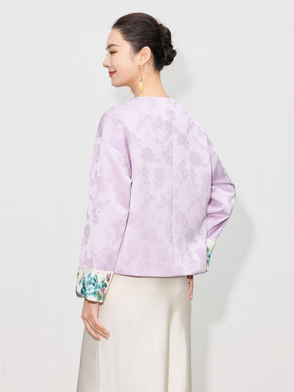 Spring Retro Embroidered Loose Slimming Jacket for Women