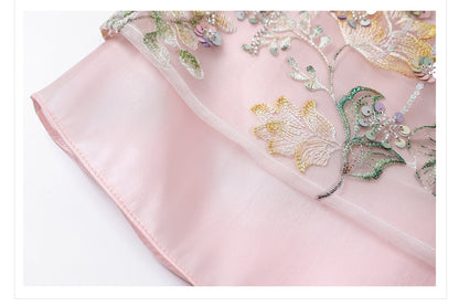 New Chinese Style Beaded Sequin Embroidered Light Luxury Elegant Top