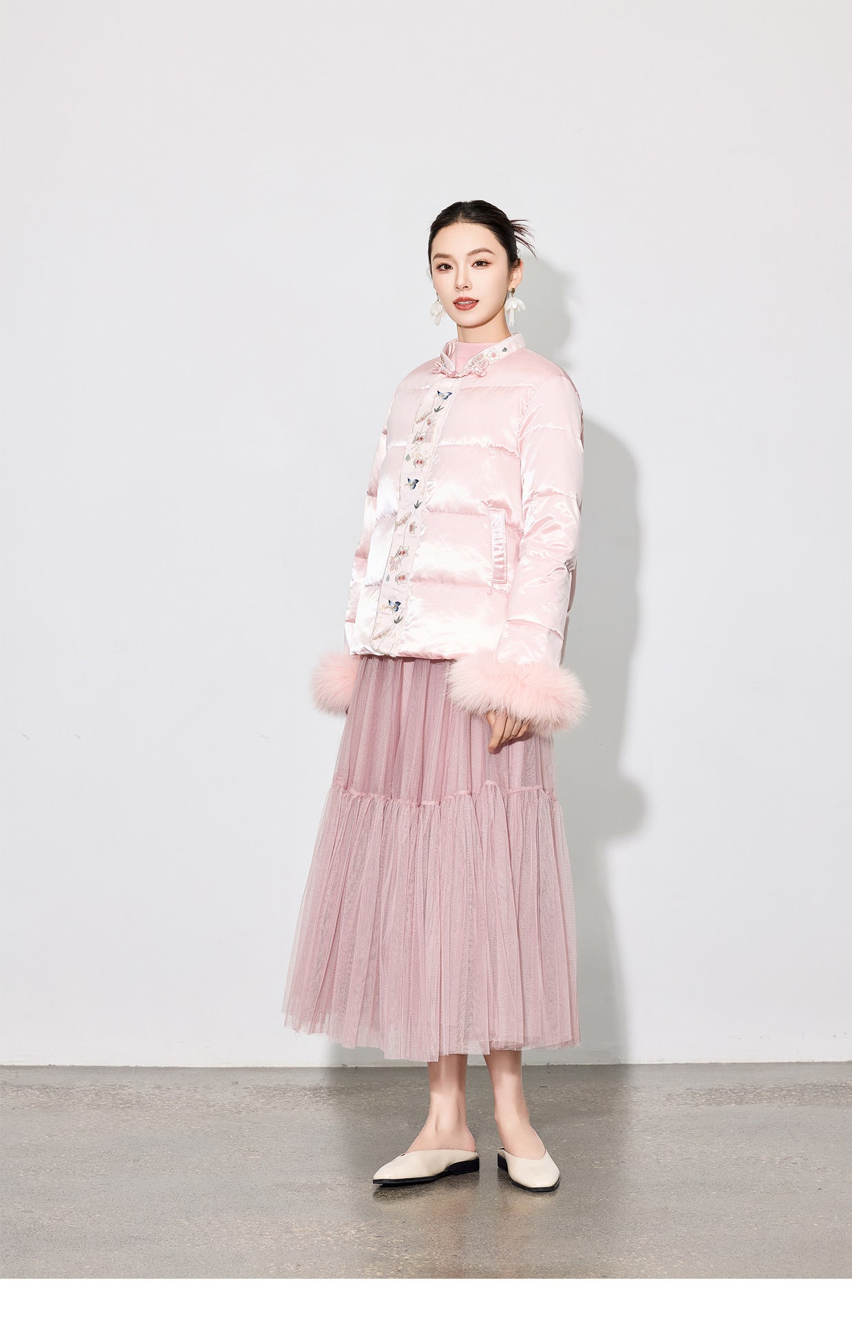 Luxury Pleated Mesh Skirt — Fairy-Inspired Layered Hem Midi