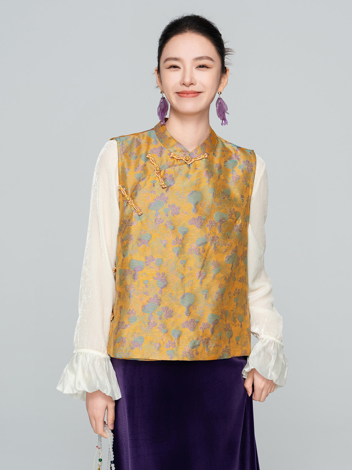 Stylish Sleeveless Vest with Stand Collar