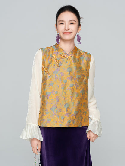 Stylish Sleeveless Vest with Stand Collar