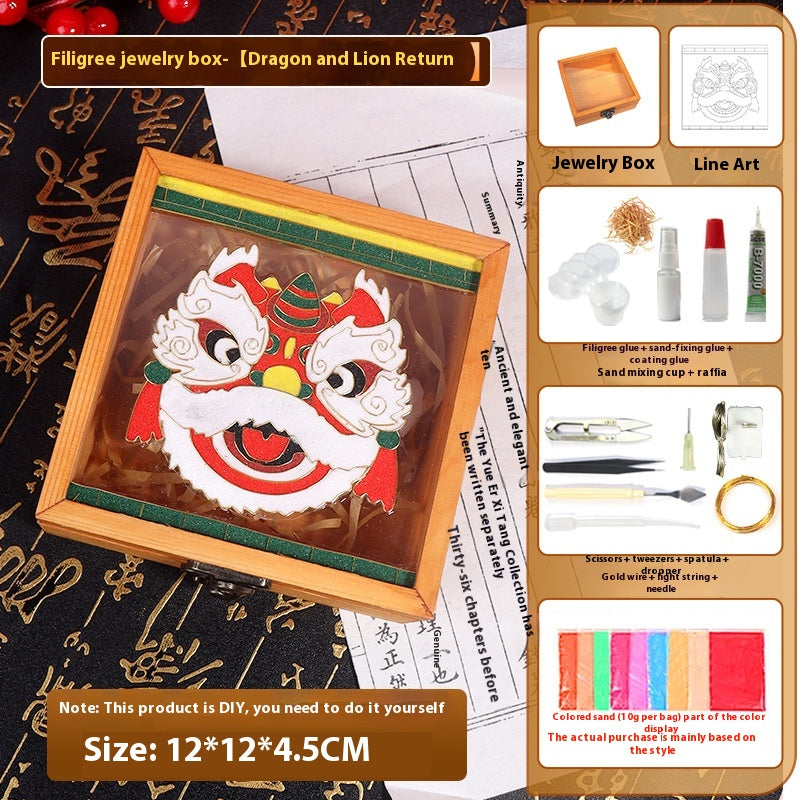 Handmade Cloisonné Enamel Jewelry Box DIY Kit — Chinese Style Craft Gift Set