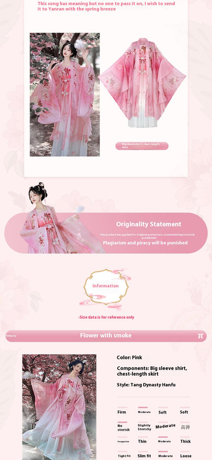 Oriental Ancient Hanfu Costume — Heavy Embroidery Summer Outfit