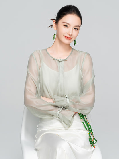 Lightweight Autumn Casual Round Neck Shirt for Women