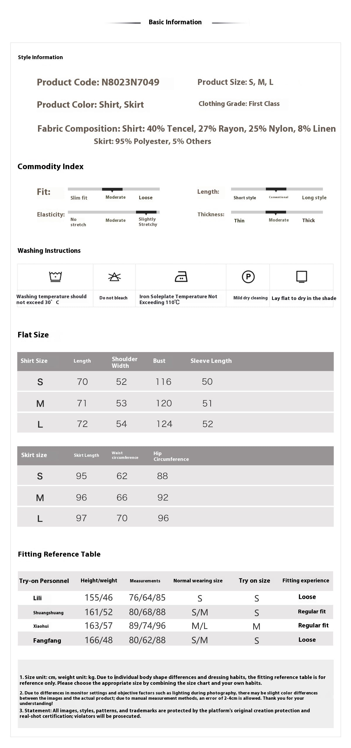 Autumn Button-Up Stand Collar National Style Top & Skirt Set