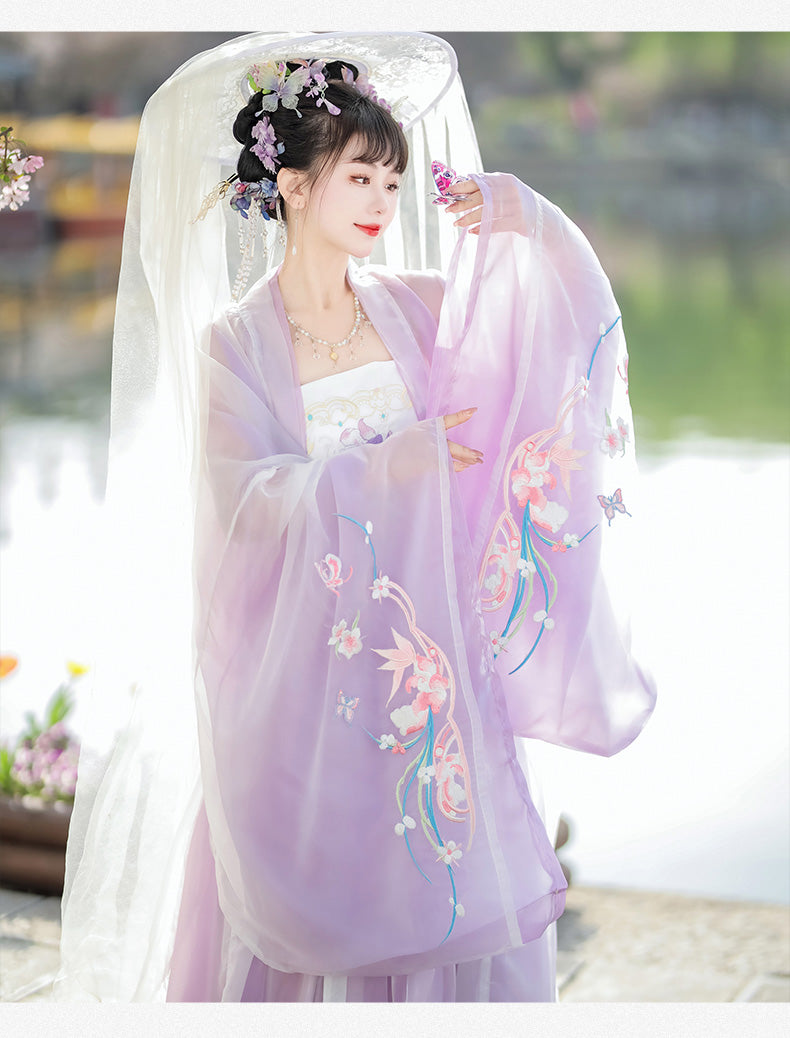 Oriental Ancient Hanfu — Restored Fairy Purple Spring Summer Set