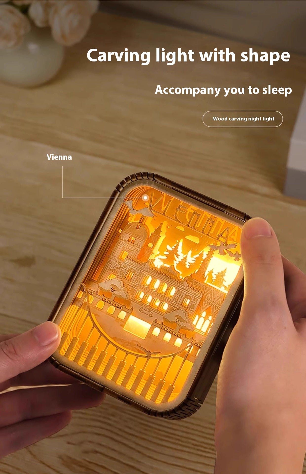 3D London City Wood Carving Lamp Night Light Mid-Autumn Gift