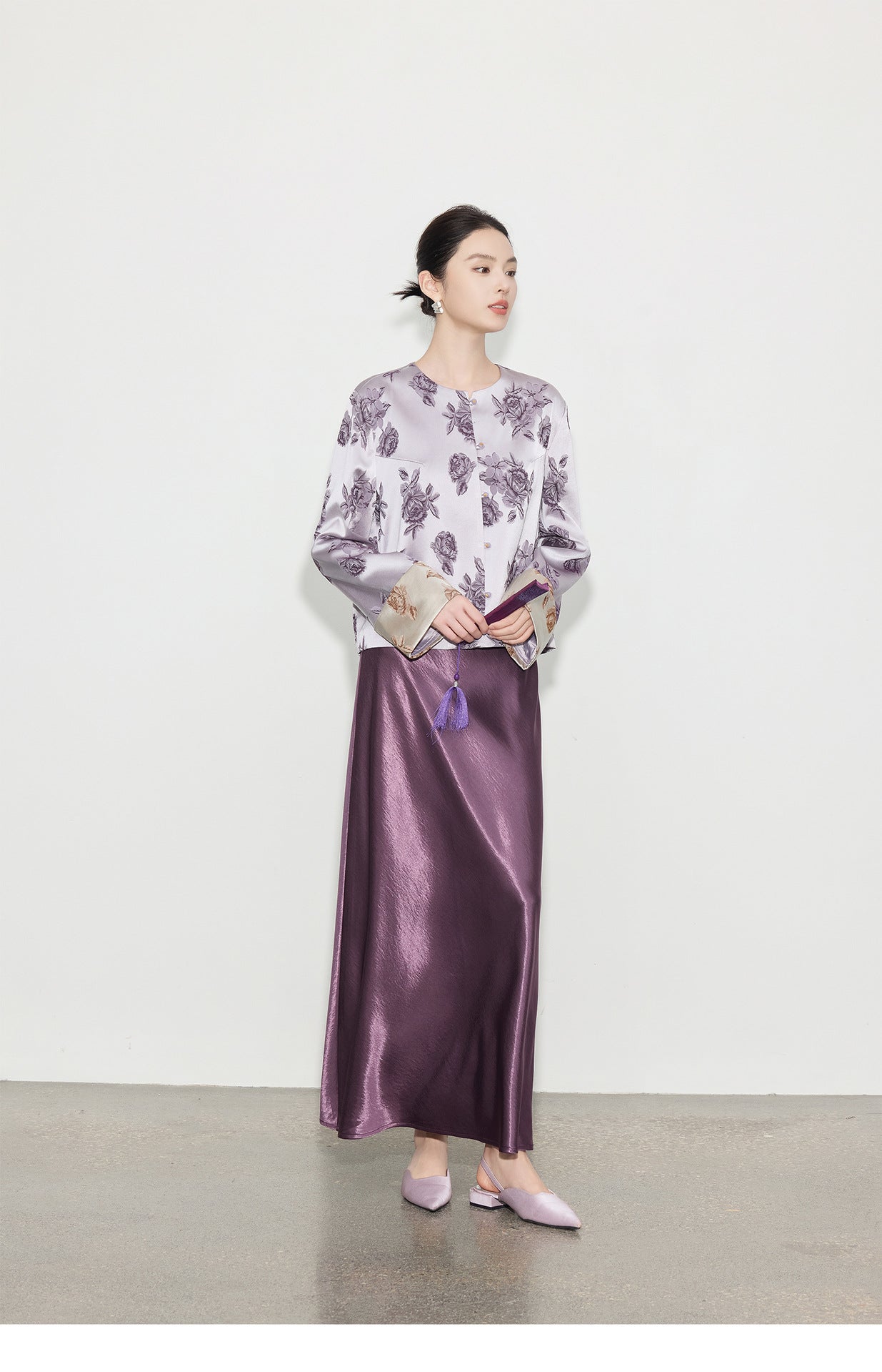 High-End Stylish Satin Jacquard Jacket for Women