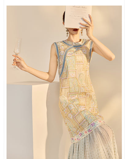 High-End Summer Dress for Women |New Chinese Style Embroidered Long Dress