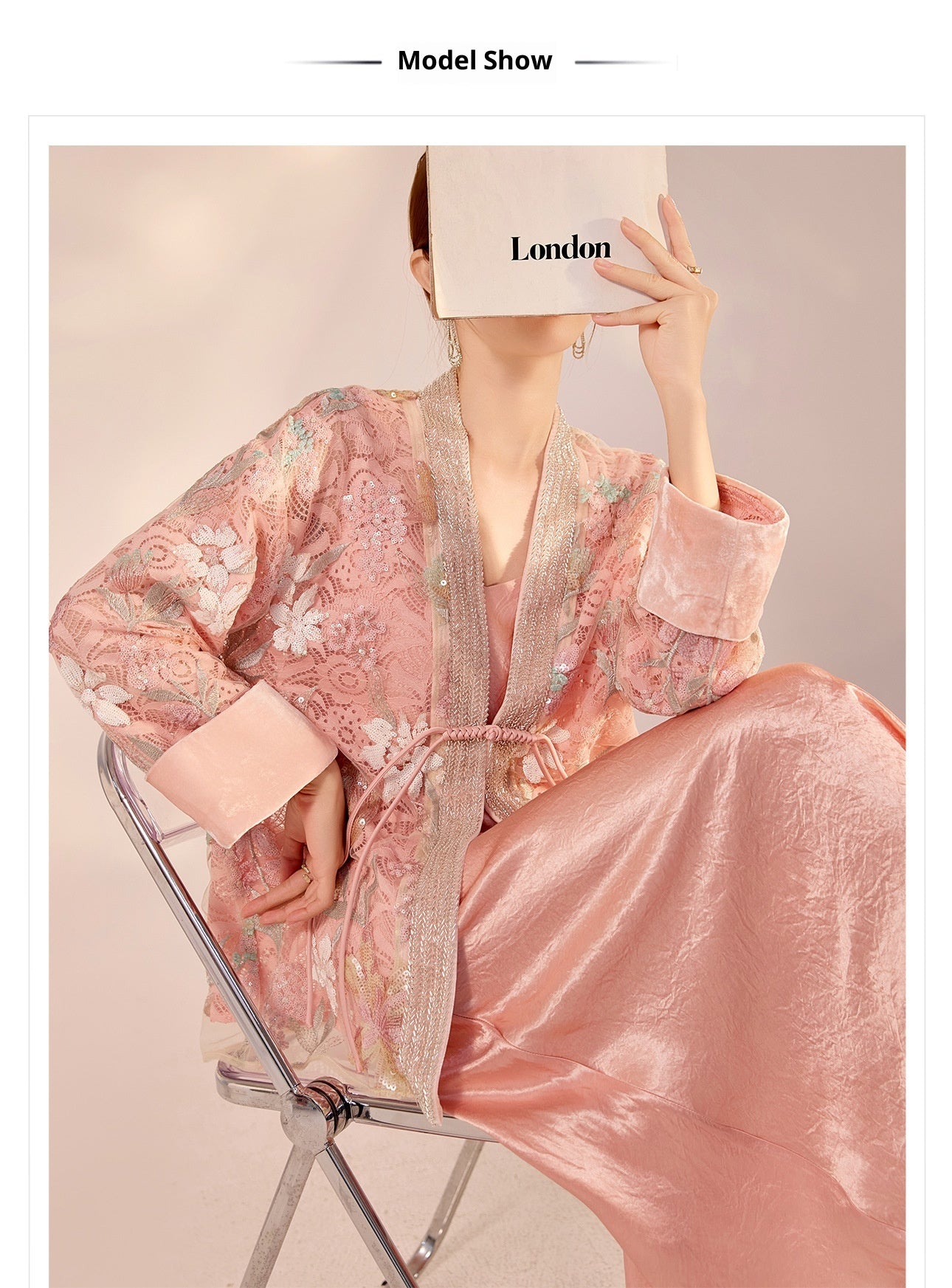 Spring New Chinese Style Velvet Sequin Embroidered Mesh Blouse