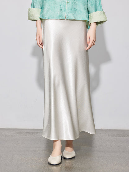 Chic High-End Diagonal Cut Satin Mermaid Skirt