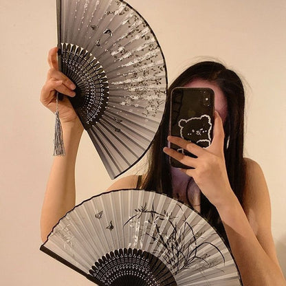 Ancient Style Summer Folding Fan — Small Chinese Dance Handheld Fan