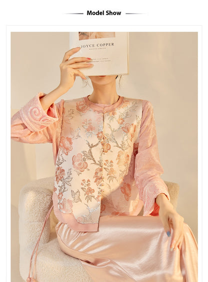 Elegant Jacquard Sleeveless Vest & Skirt Set for Autumn