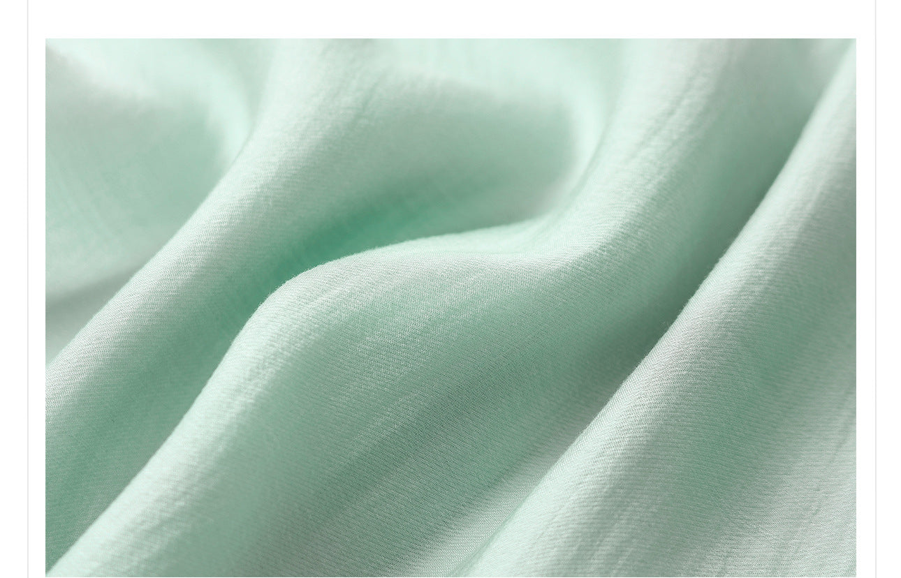 Autumn Button-Up Stand Collar National Style Top & Skirt Set