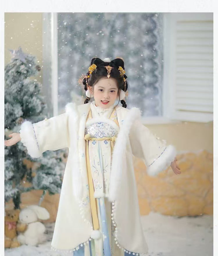 Children’s Winter Hanfu | Thickened Tang Suit New Year Outfit for Girls